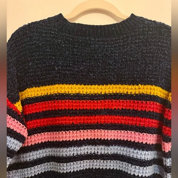 Thereabouts Girls Knit Velour Rainbow Cropped Sweater Size L - Picture 4 of 6